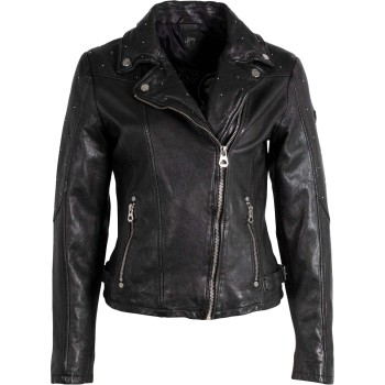Aleeza black leather jacket
