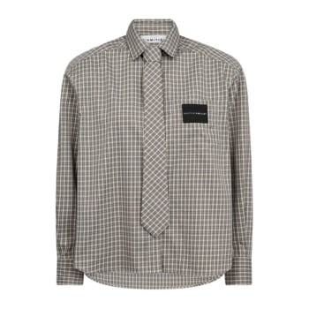 Chess Tie Shirt Beige