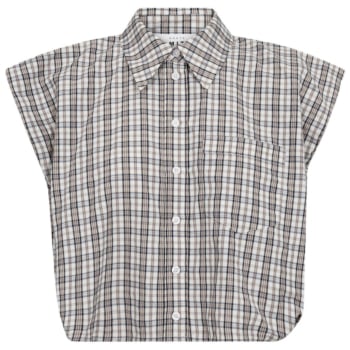 Dinnie ns mini check shirt off white&beige