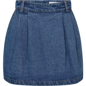 Denim Pleat Skirt Denim Blue