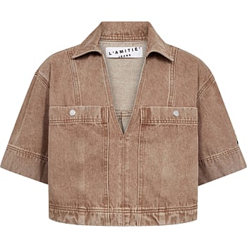 Drew Denim Top Camel