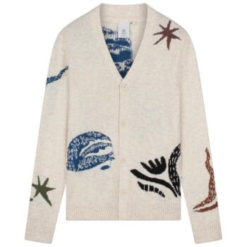 KUROSHIO KNITTED CARDIGAN WITH INTARSIA