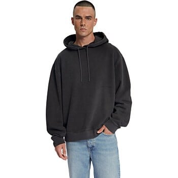 RIPPLET GARMENT DYED HOODED SWEAT