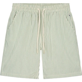 Zomerse Groene Gestreepte Katoenen Shorts voor Mannen