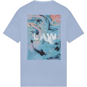 T-shirt met rug print RIPPLE wind surfer blue