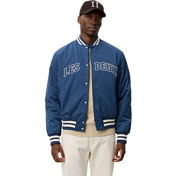 Varsity Teck Jacket Dark Denim Blue