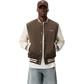 Les Deux Tech Varsity Jacket Turkish Coffee Brwon