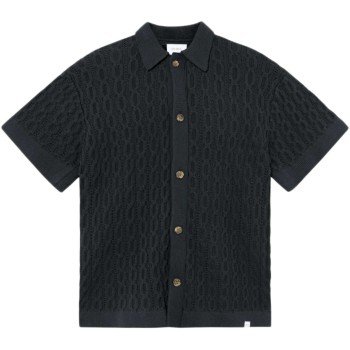 Garret knitted ss shirt dark navy