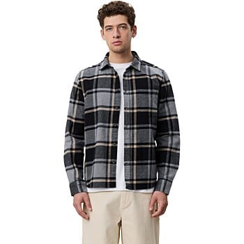 Check Flannel Shirt Grey Melange