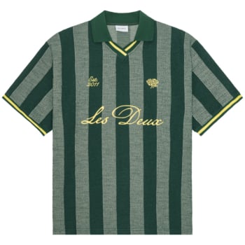Stripe jacquard football jersey pine green