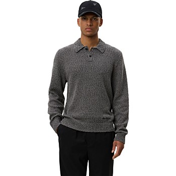Billy Mouliné Knitted Polo Black