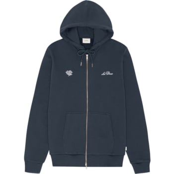 Deux zipper hoodie india ink blue