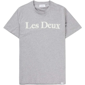 Charles T-shirt Light Grey Melange/White