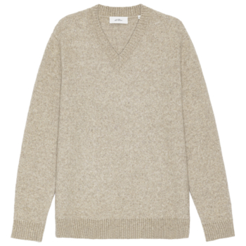 Melange V neck knit light sand melange