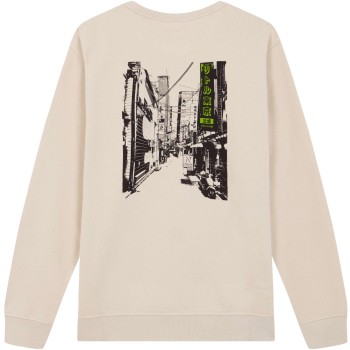 Print sweater tokyo city almond milk