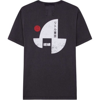 Print t-shirt geisha faded black