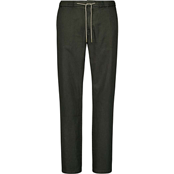 Pants With Linen Garment Dyed Motorblack