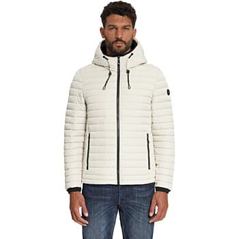 Jacket Hooded Short Fit Padded Stone