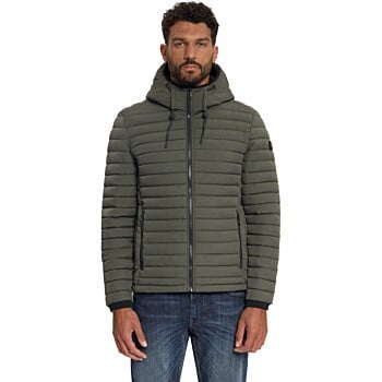 Jacket Hooded Short Fit Padded Army