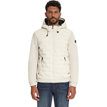 Jacket Short Fit Sealed Hooded Knit Stone