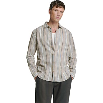 Shirt Slub Multi Coloured Stripes Blue
