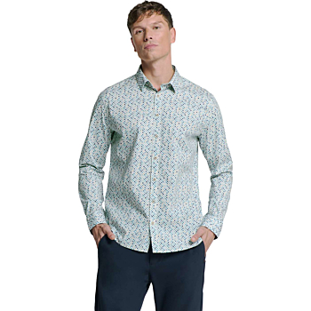 Shirt Stretch Allover Printed Seablue