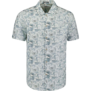 Shirt Short Sleeve Allover Printed Blue