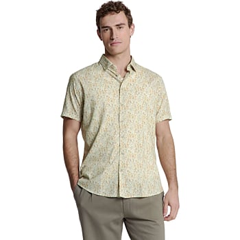 Shirt Short Sleeve Allover Printed Yellow