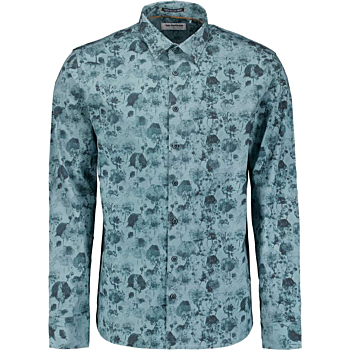 Shirt Stretch Allover Printed Deep Blue