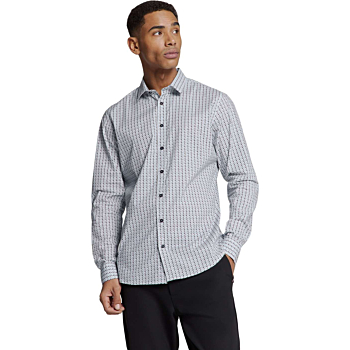 Shirt Stretch Allover Printed Seablue