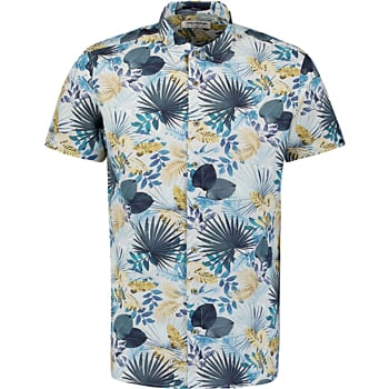 Shirt Short Sleeve Allover printed Blue
