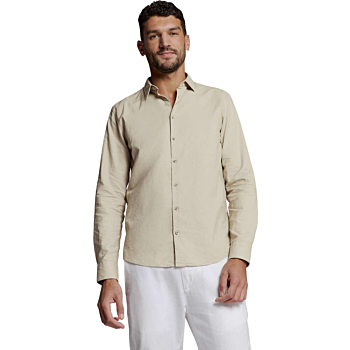 Shirt Solid With Linen Light Desert