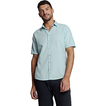 Shirt Short Sleeve Solid With Linen Ice