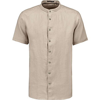 Shirt Short Sleeve Granddad Solid W Light Desert