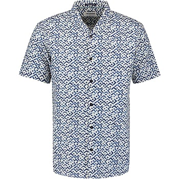 Shirt Short Sleeve Revers Collar Sl Indigo Blue
