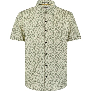 Shirt Short Sleeve Slub Allover Pri Green