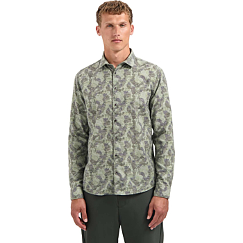 Shirt Allover Printed Jacquard Dark Green