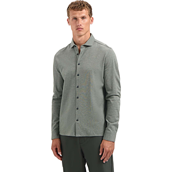 Shirt Jersey Melange Stretch Dark Green