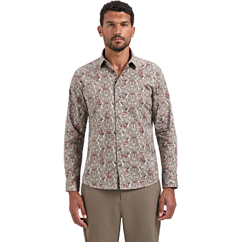 Shirt Stretch Allover Printed Dark Grey
