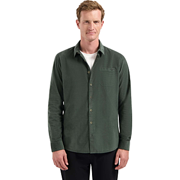 Shirt Solid Fine Herringbone Dark Green