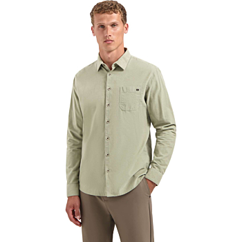 Shirt Solid Fine Herringbone Light Moss