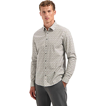 Shirt Stretch Allover Printed Taupe