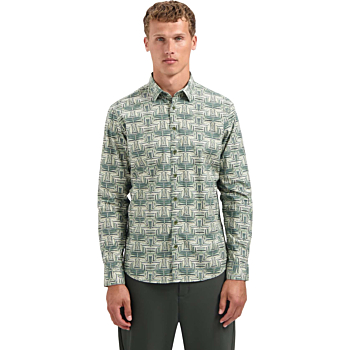 Shirt Stretch Allover Printed Dark Green