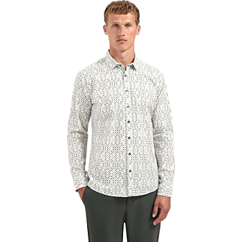 Shirt Stretch Allover Printed Dark Green
