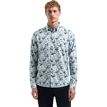 Shirt Allover Printed Yarn Dyed Dob Blue