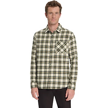 Shirt Yarn Dyed Flannel Check Stone