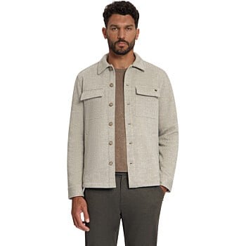 Overshirt Full Button Solid Jacquar Cement