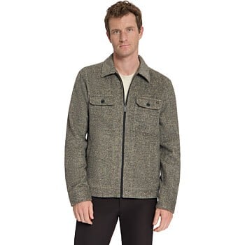 Overshirt Full Zip Melange Twill Ef Light Brown