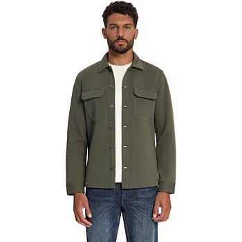 Overshirt Full Button Pique Sweat Army