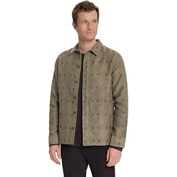 Overshirt Full Button Jacquard Taupe